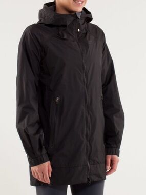 Lululemon No Rain No Gain Black Hooded Jacket Size 4